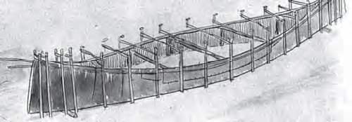 Sides raised up supported by many sticks