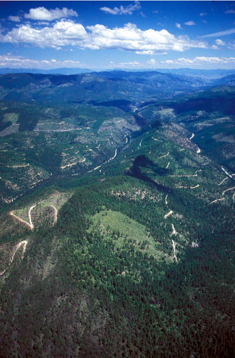 interactive aerial photo showing the trail following a low ridgeline