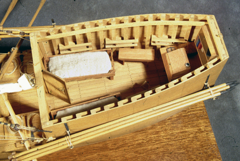 A view inside the barge's cabin