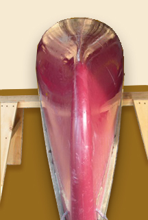 A very narrow modern canoe