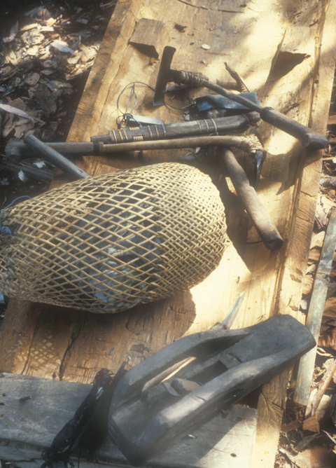 Interactive photo labeling primitive dugout canoe building tools