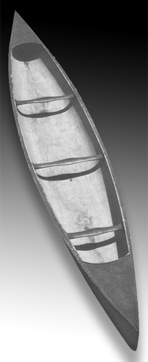 Small canoe made from wood