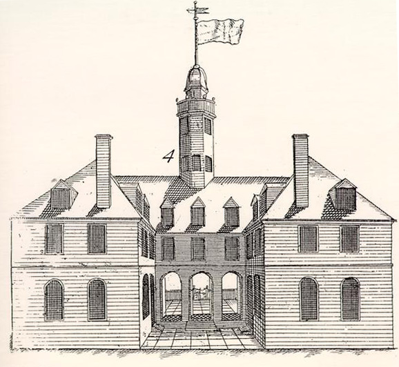 elevation sketch of a the first Virginia Assembly Capitol