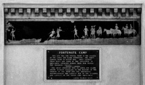 Relief depicting the Expedition men as if they were Roman soldiers