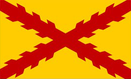 Flag with a red 'X' over a yellow background