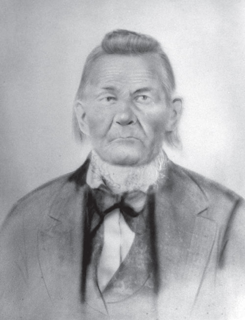 Pencil and charcoal sketch of Gass as an old man
