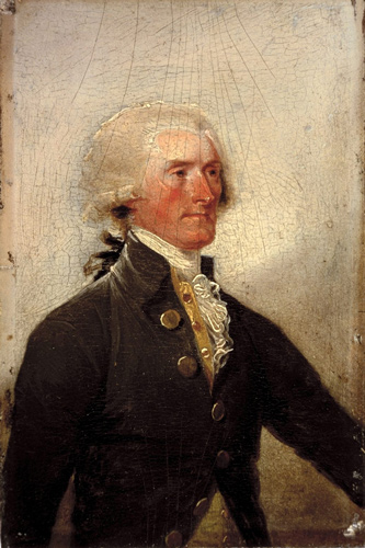 Portrait of a young and thin Thomas Jefferson