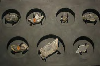 Glass-like slices of rock