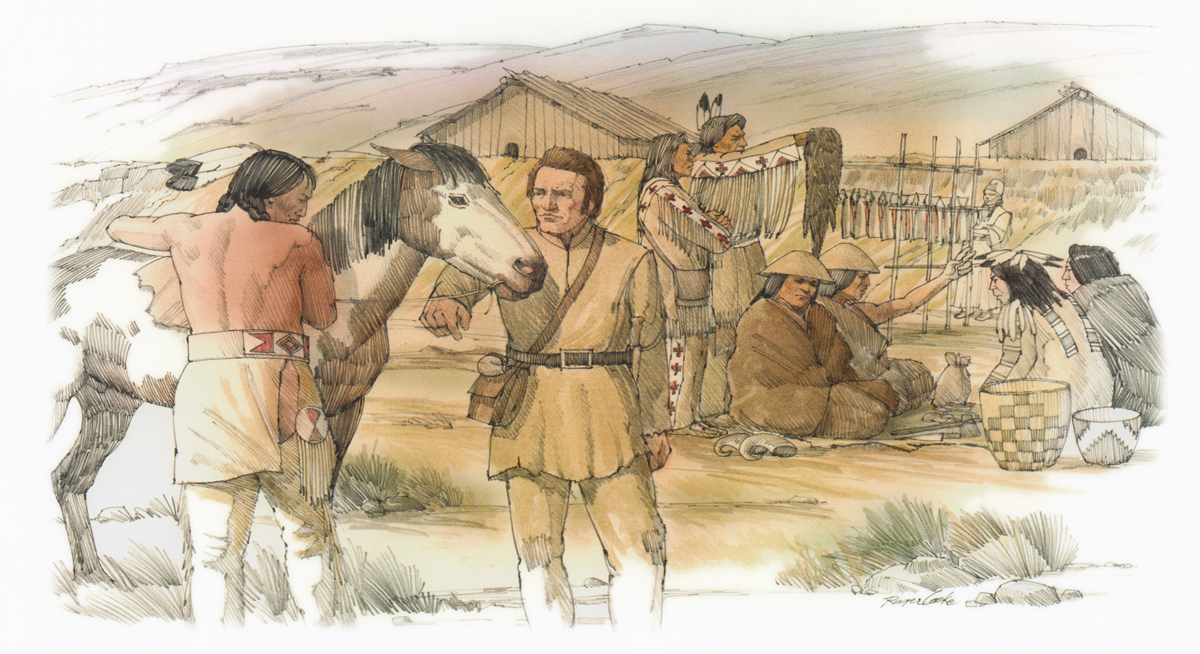 Wishrams barter with William Clark for a horse