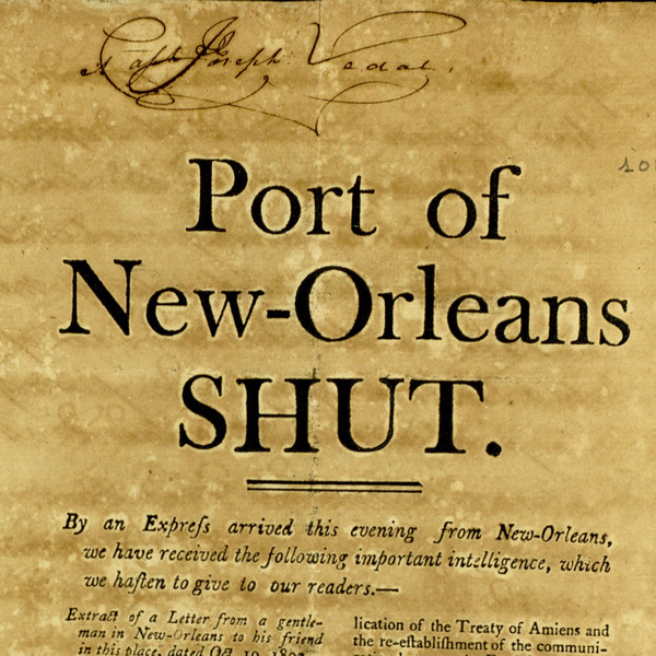 Flyer with huge headline: Port of New-Orleans SHUT