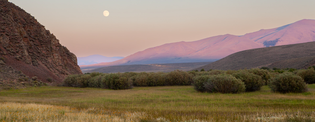 A full moon rises over Shoshone Cove