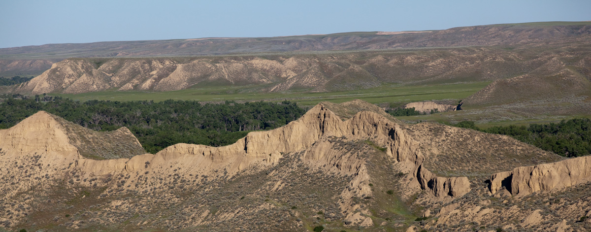 Thin ridge separating two rivers