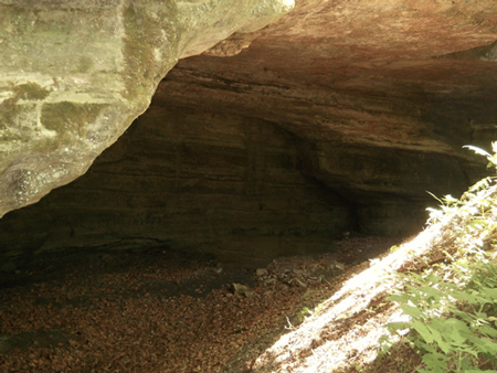 20-foot wide cave opening