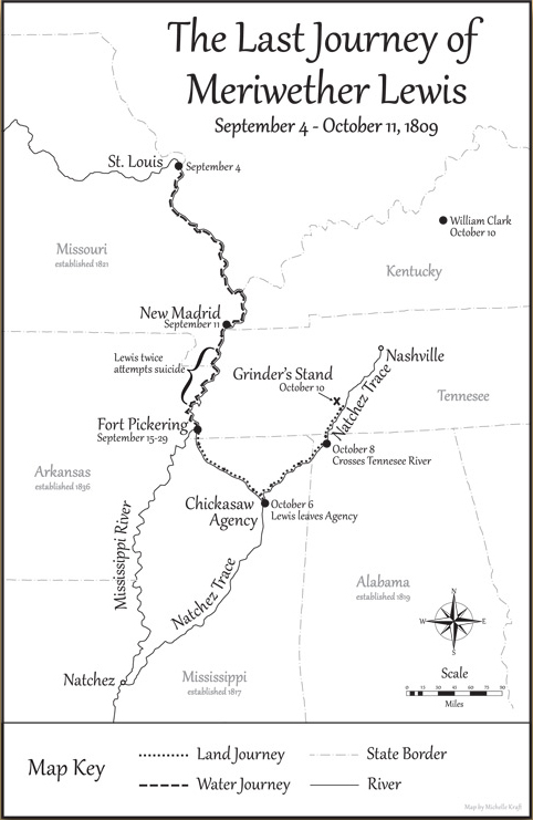 Lewis's route to Grinder's Stand