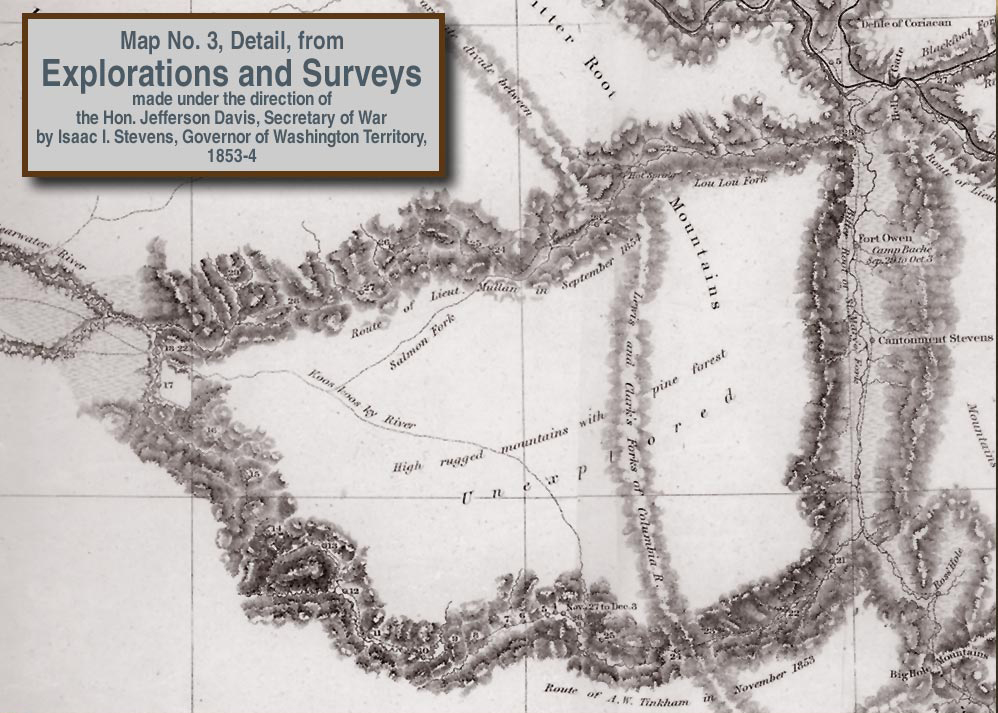 historic map of Bitterroot Mountains