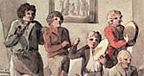 Close up of an historical painting