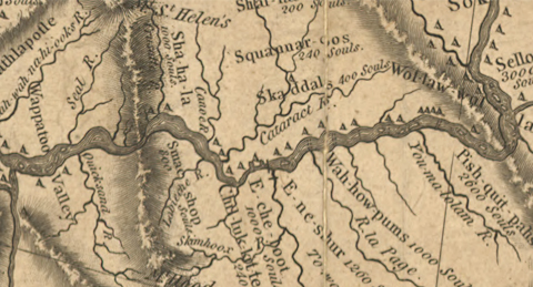 interactive map comparing modern place names with Clark's labels