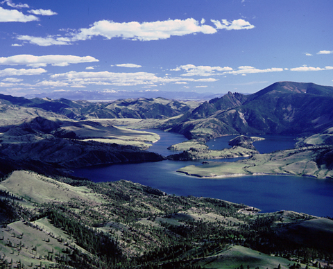 interactive aerial photo labeling Lewis and Clark landmarks