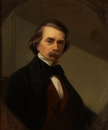 John Mix Stanley as a young man with a bushy mustache