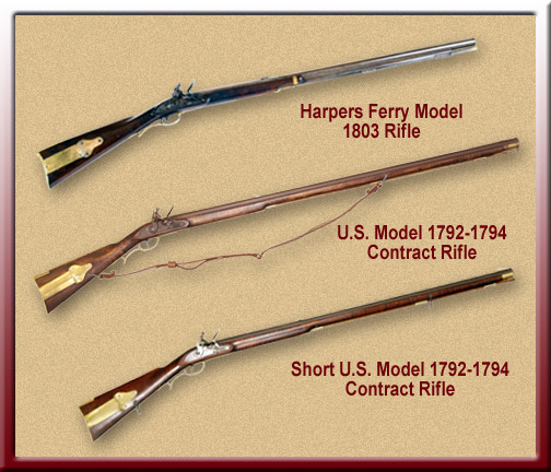 Three flintlock rifles